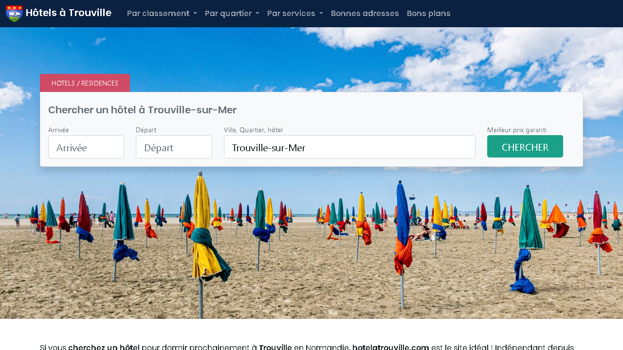 Capture d'écran de https://hotelatrouville.com/